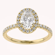 Lab Grown Diamond Halo Solitaire Engagement Ring