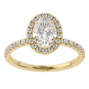Lab Grown Diamond Halo Solitaire Engagement Ring