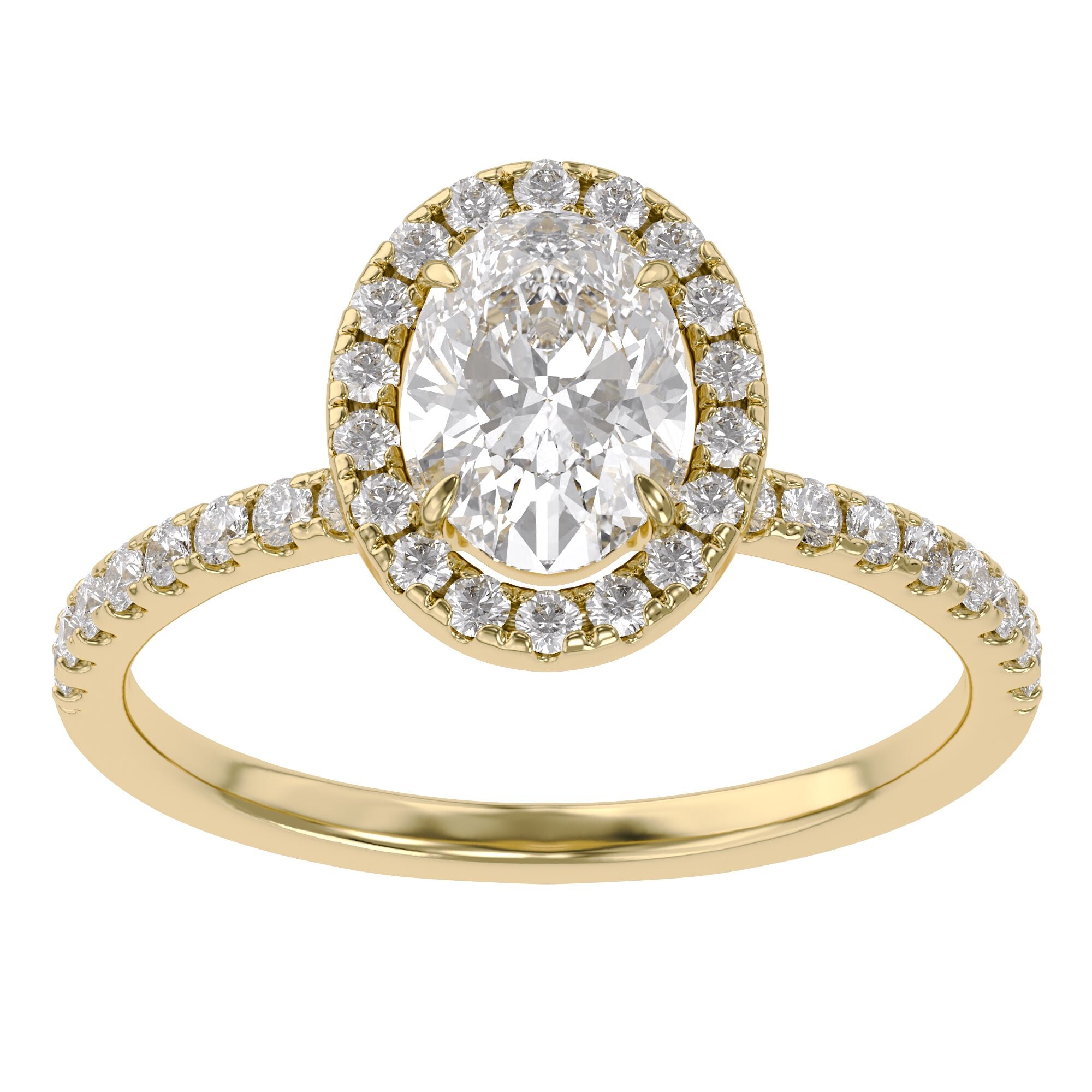 Lab Grown Diamond Halo Solitaire Engagement Ring
