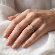 Lab Grown Diamond Halo Solitaire Engagement Ring