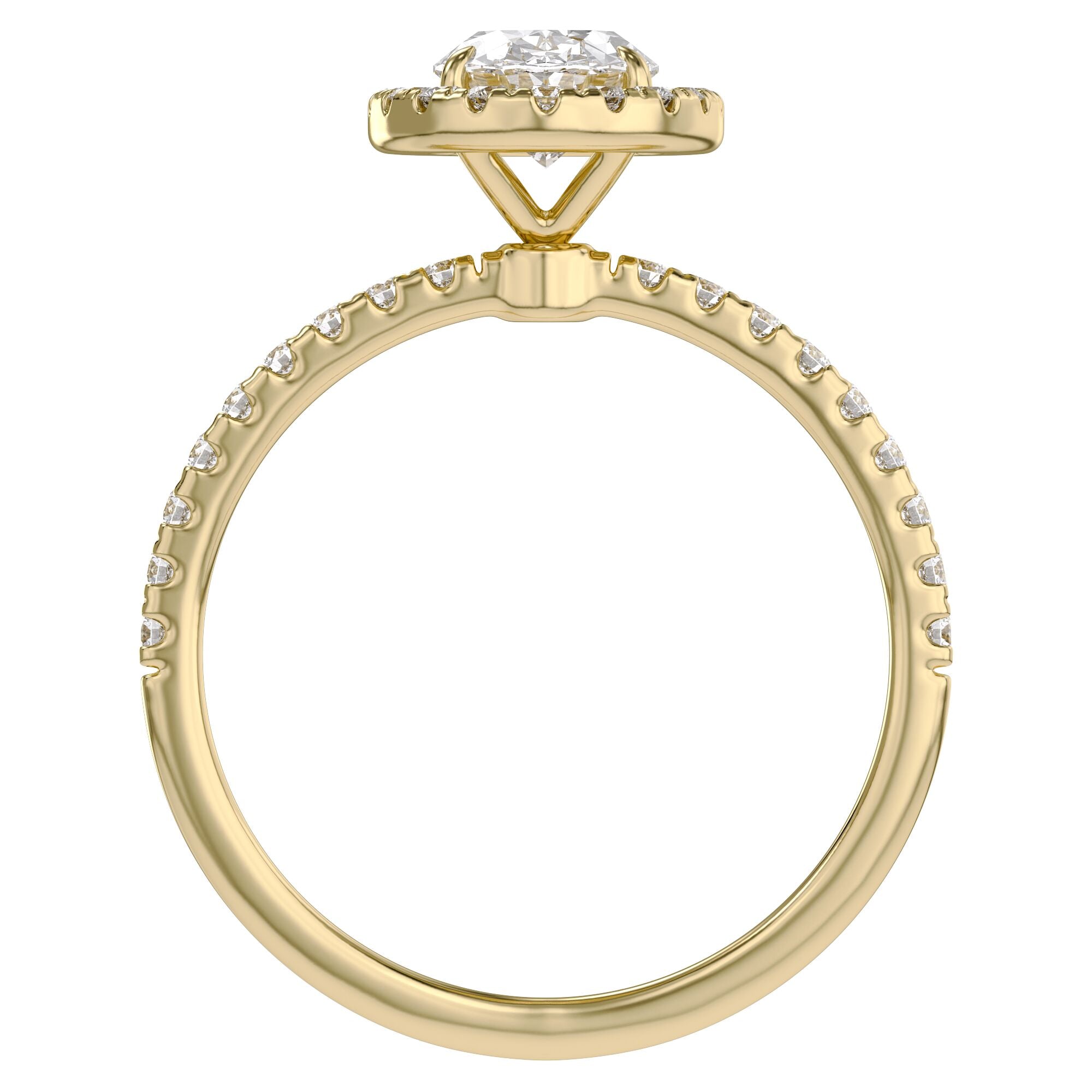 Lab Grown Diamond Halo Solitaire Engagement Ring
