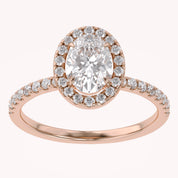 Lab Grown Diamond Halo Solitaire Engagement Ring