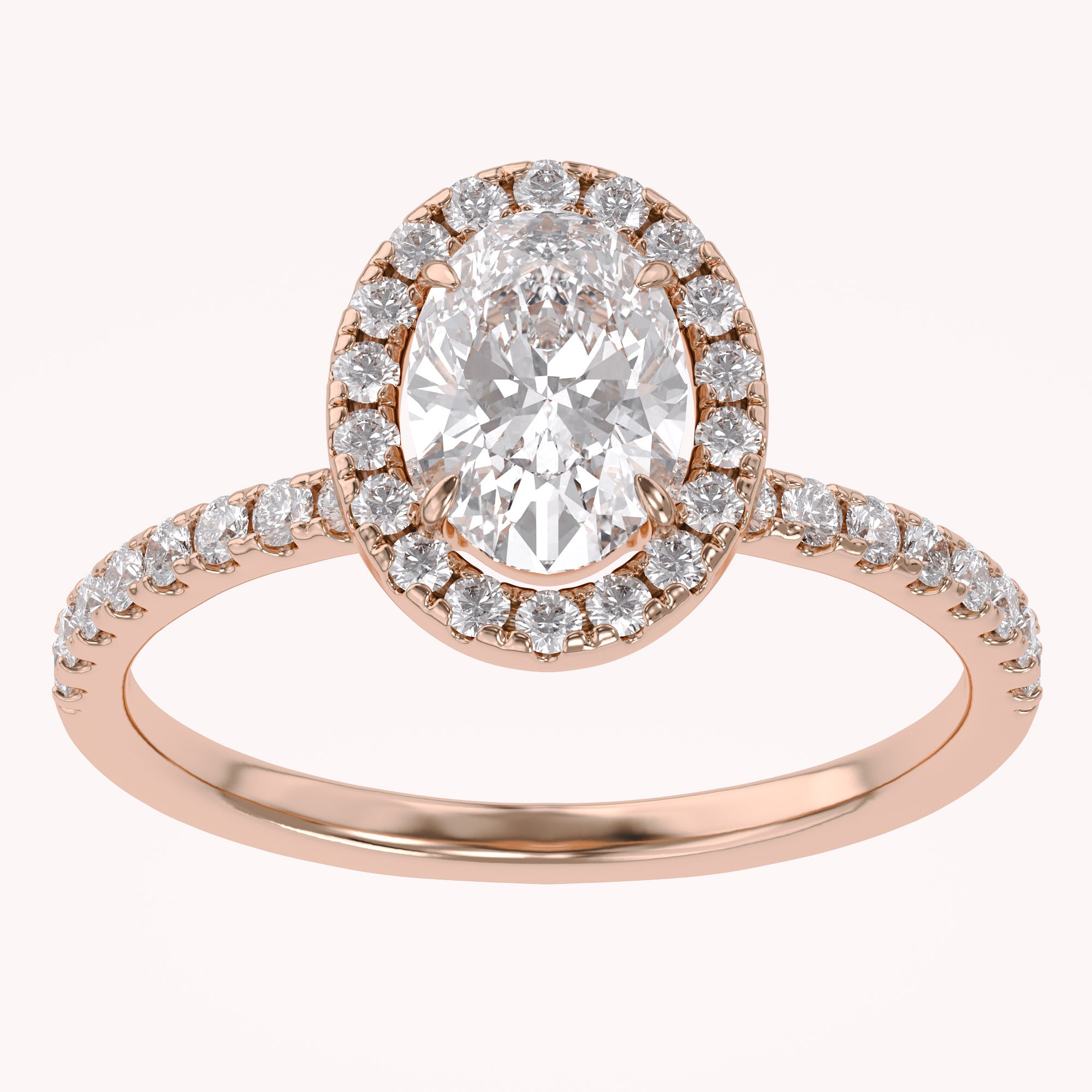 Lab Grown Diamond Halo Solitaire Engagement Ring