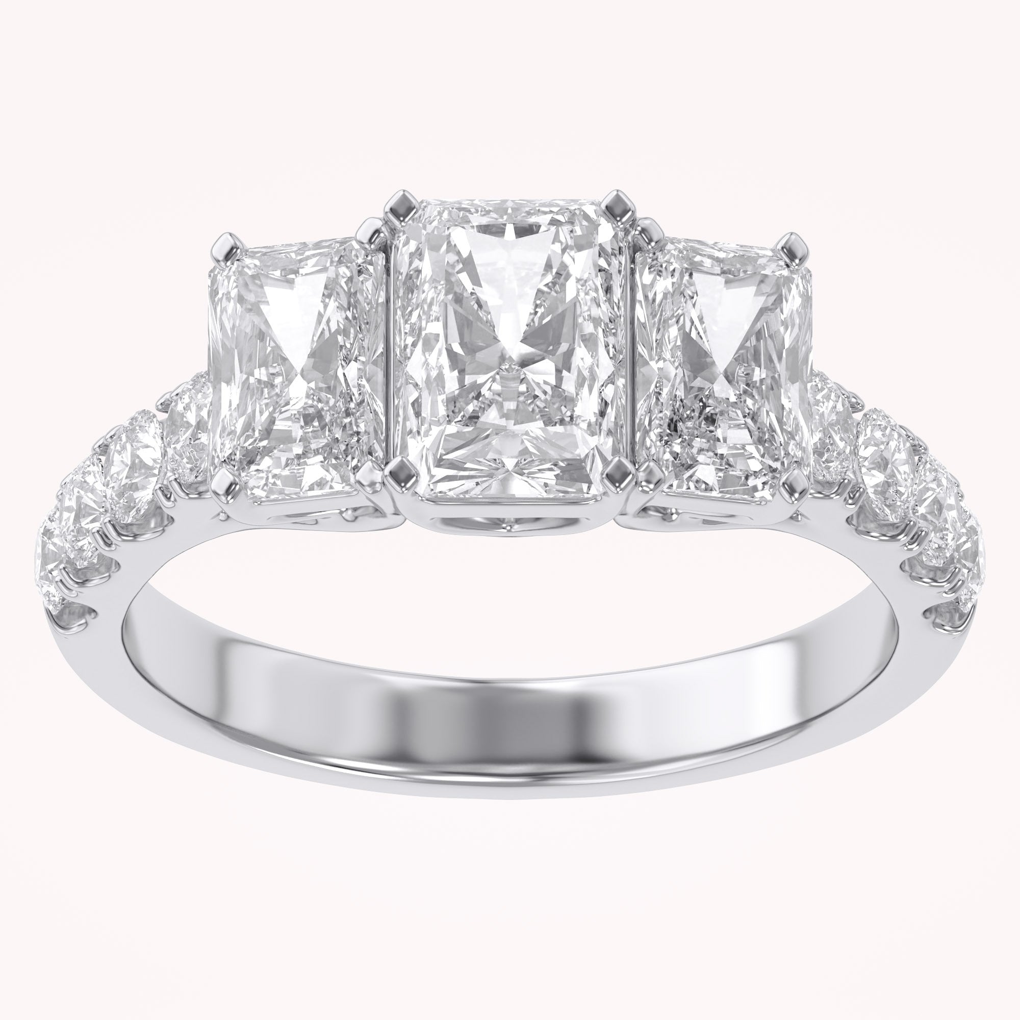 Lab Grown Diamond Three Stone Engagement Ring