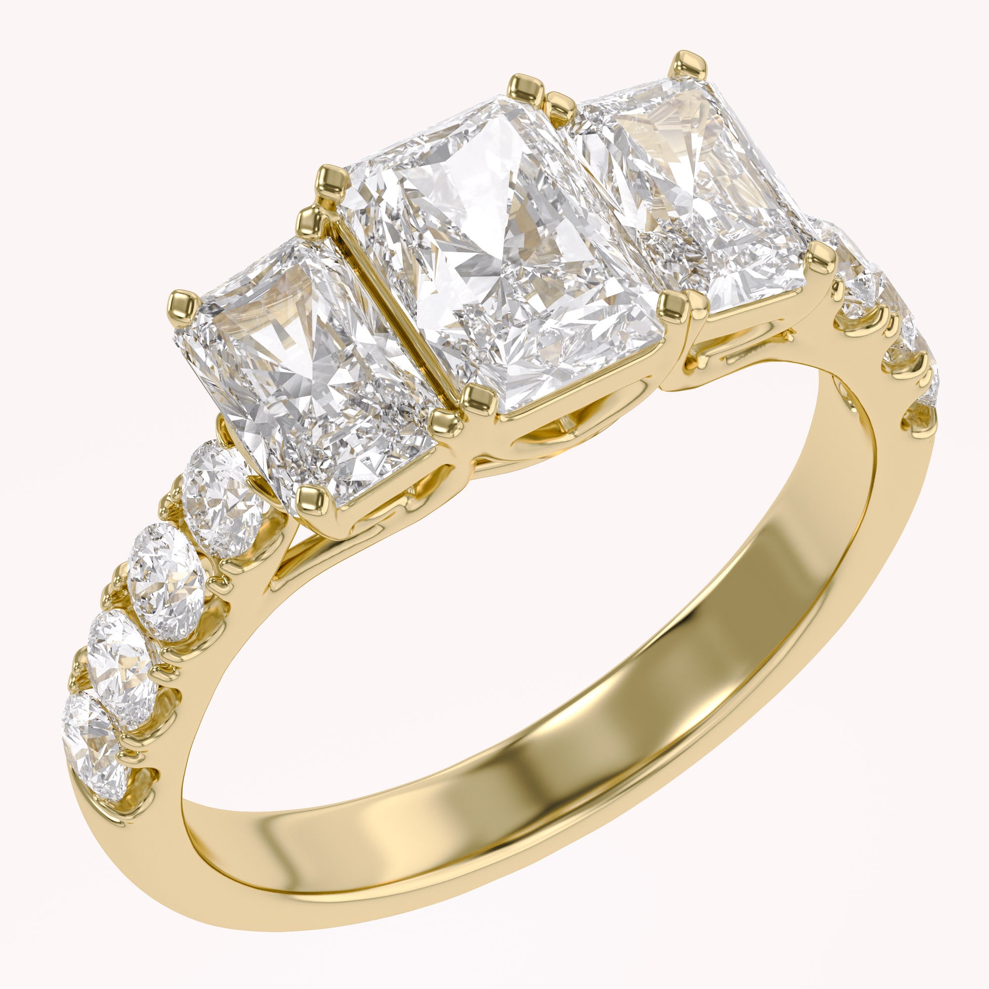 Lab Grown Diamond Three Stone Engagement Ring