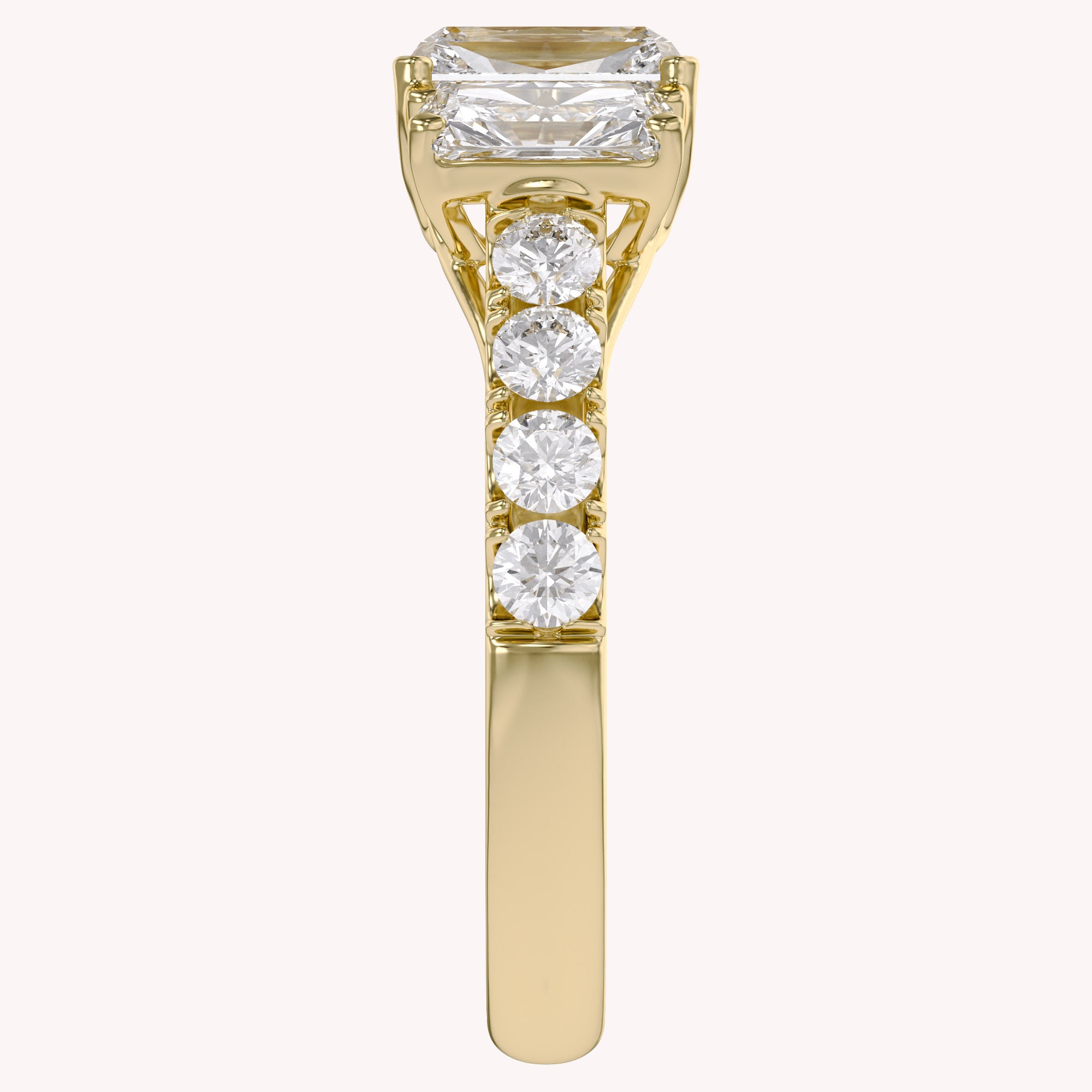 Lab Grown Diamond Three Stone Engagement Ring