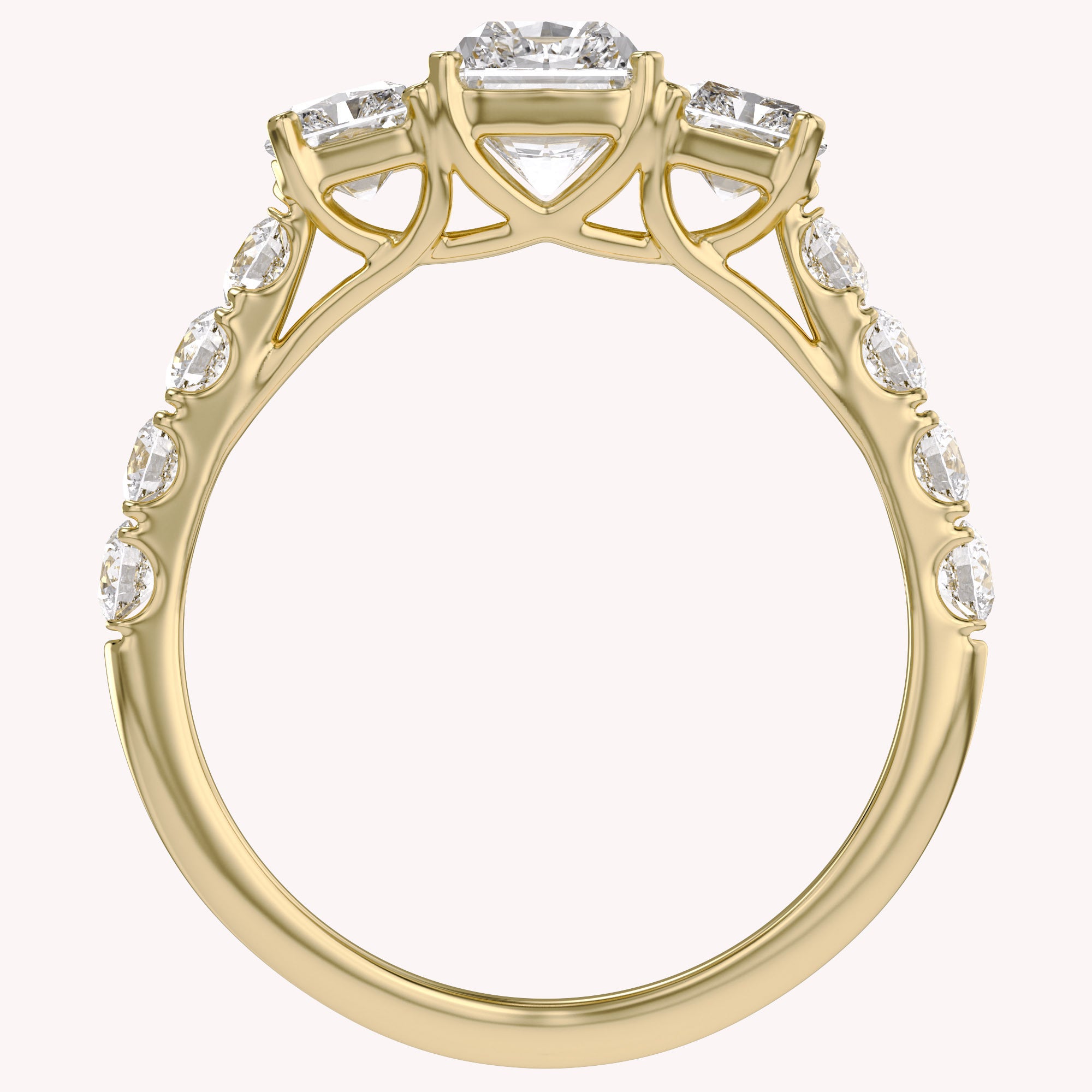 Lab Grown Diamond Three Stone Engagement Ring
