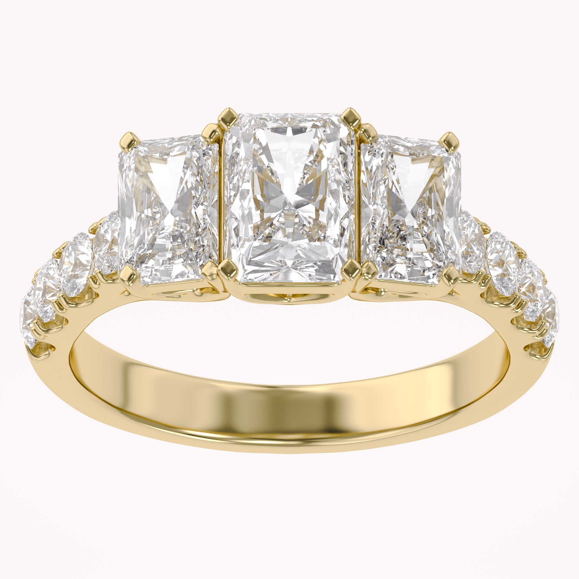 Lab Grown Diamond Three Stone Engagement Ring