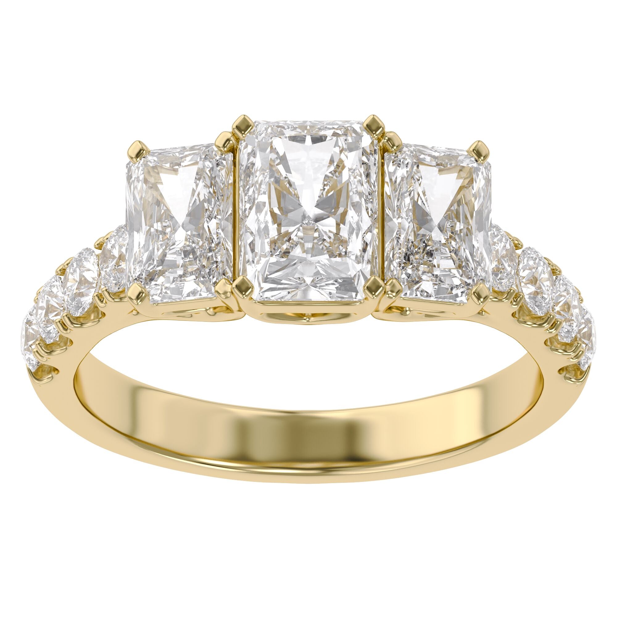 Lab Grown Diamond Three Stone Engagement Ring