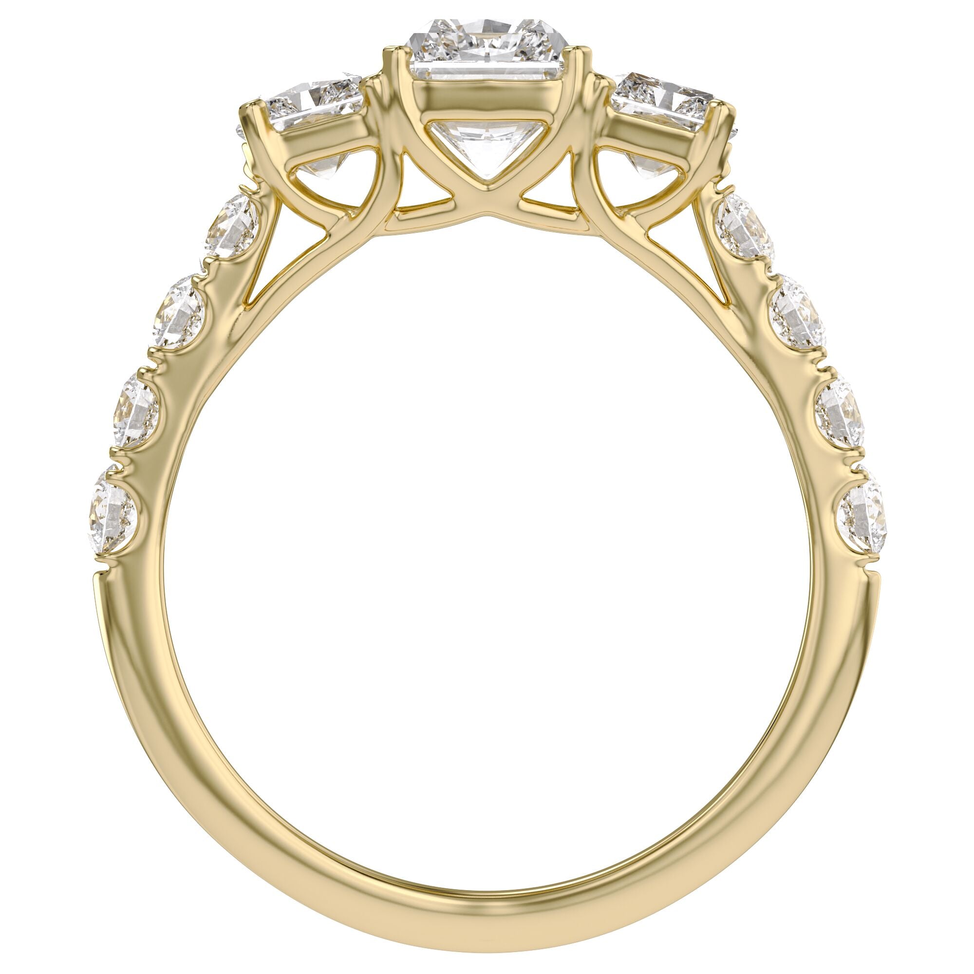 Lab Grown Diamond Three Stone Engagement Ring