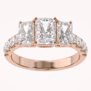 Lab Grown Diamond Three Stone Engagement Ring