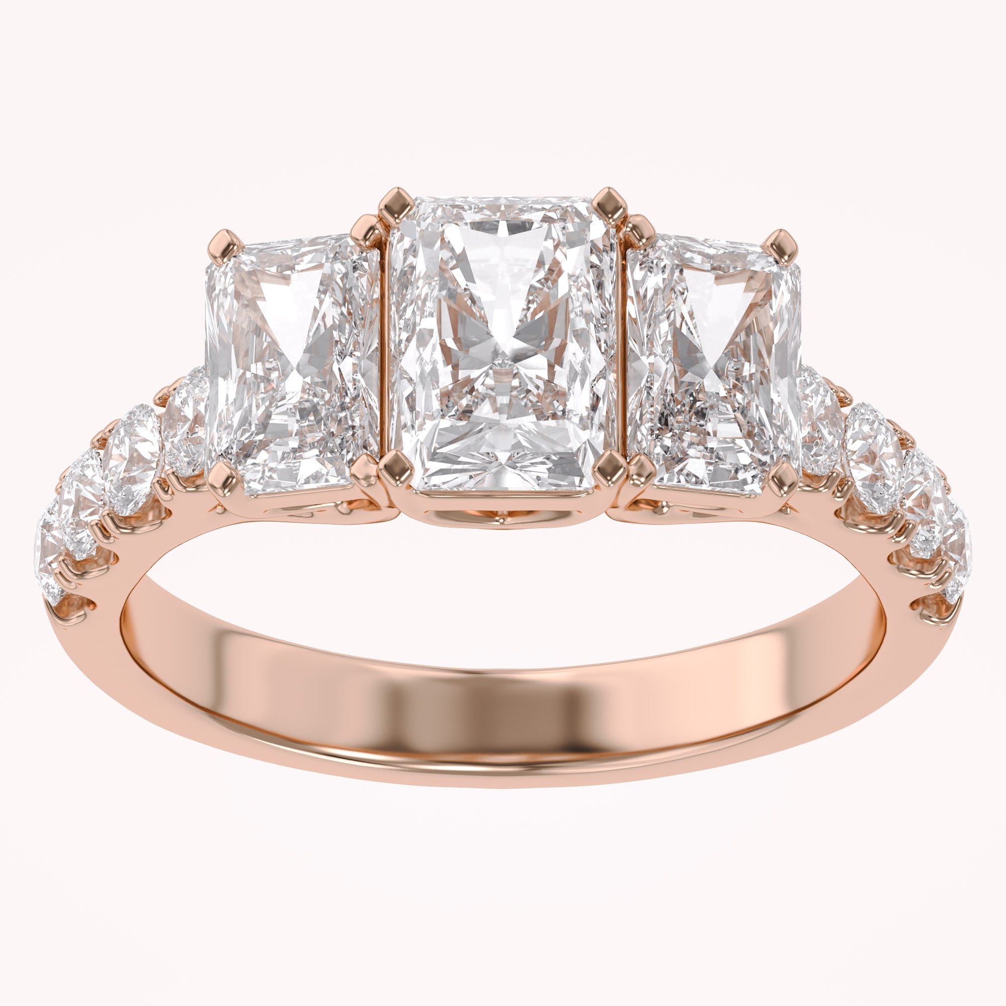 Lab Grown Diamond Three Stone Engagement Ring