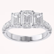 Three Stone Lab Grown Diamond Engagement Ring