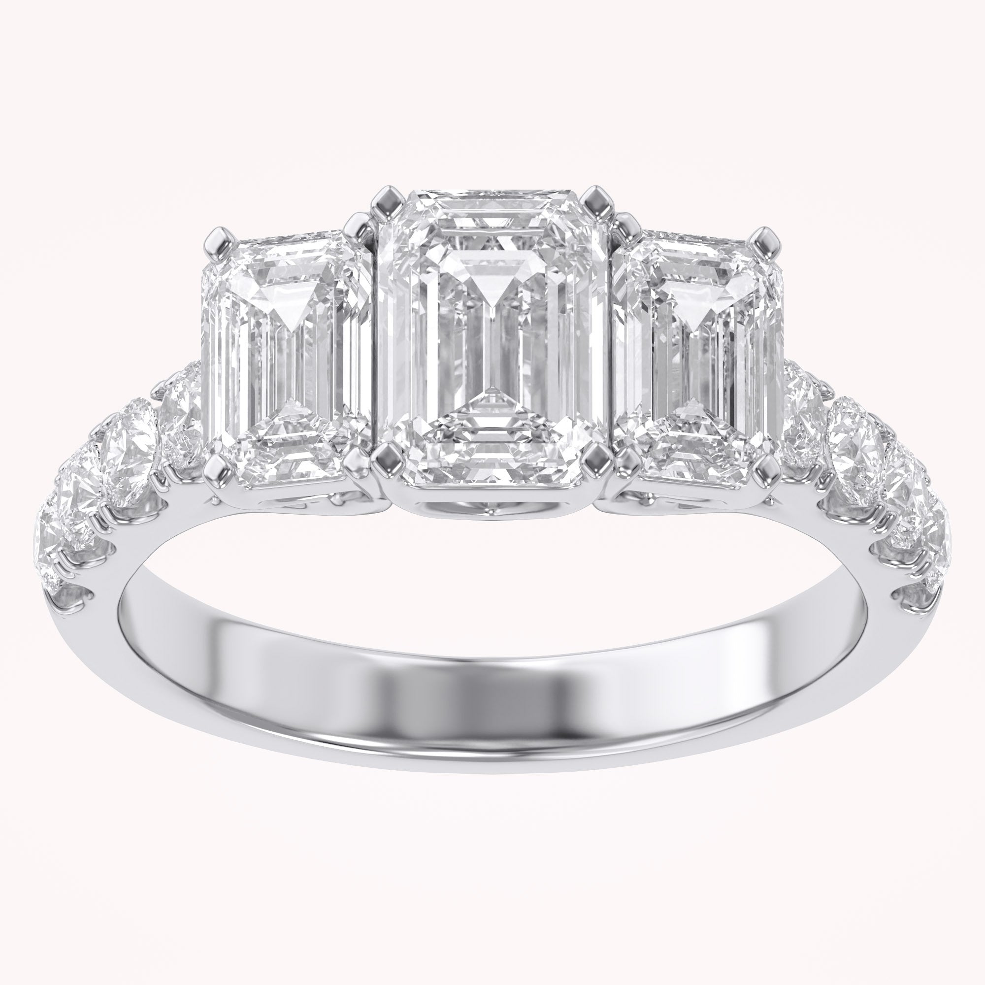 Three Stone Lab Grown Diamond Engagement Ring