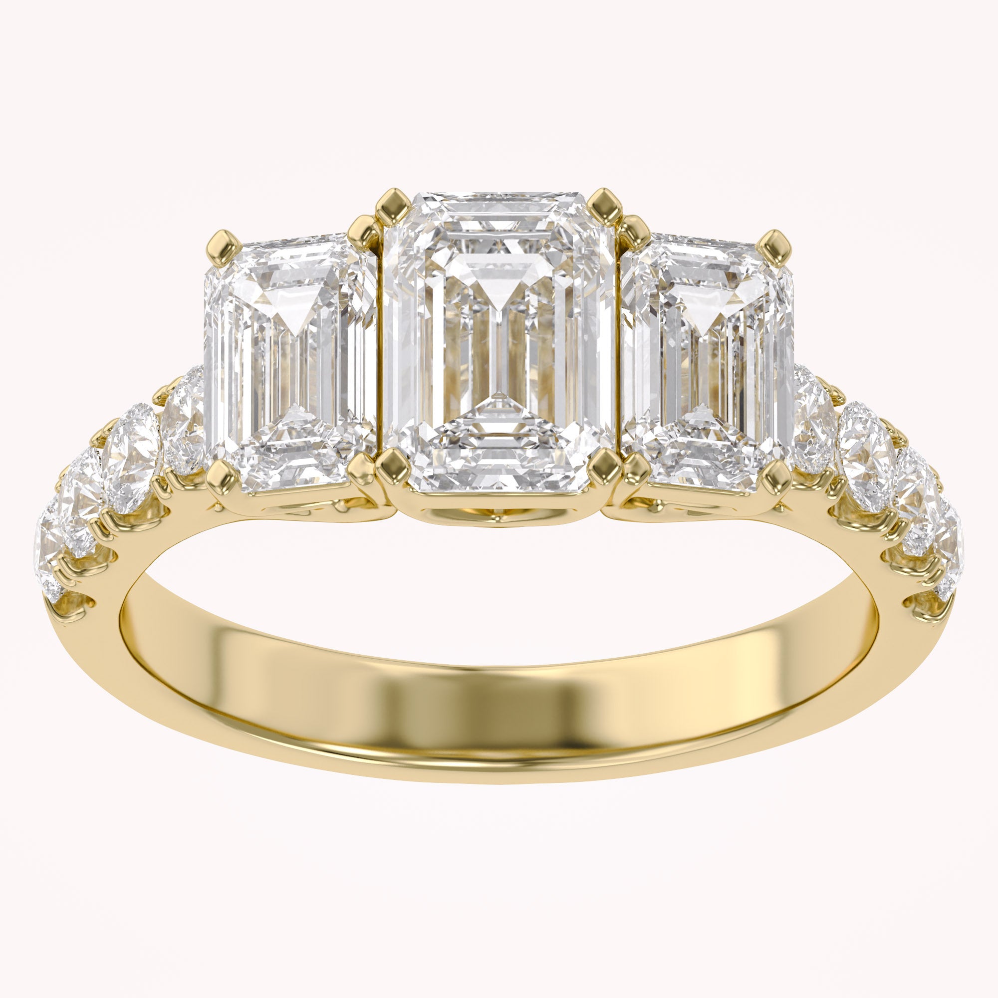 Three Stone Lab Grown Diamond Engagement Ring