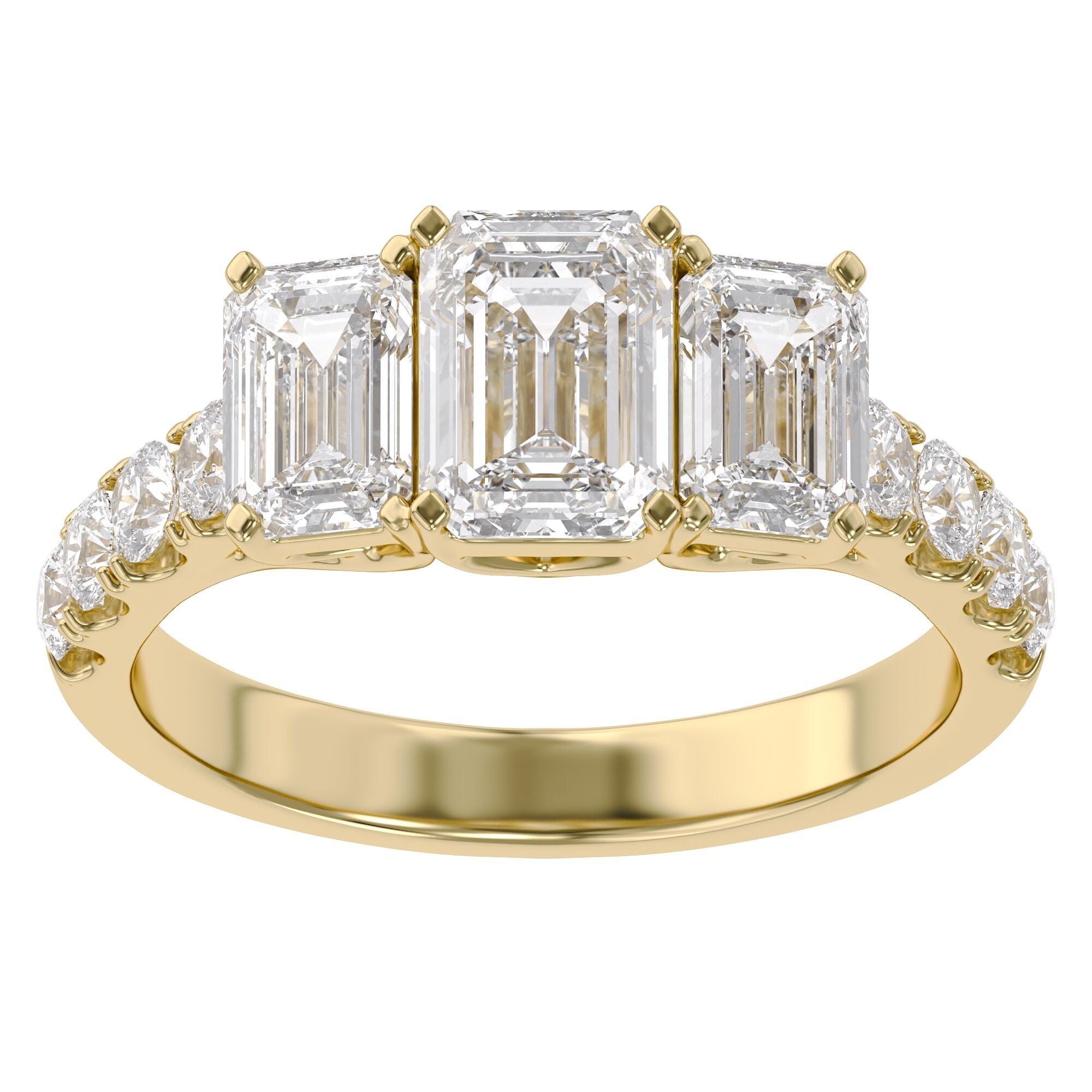 Three Stone Lab Grown Diamond Engagement Ring