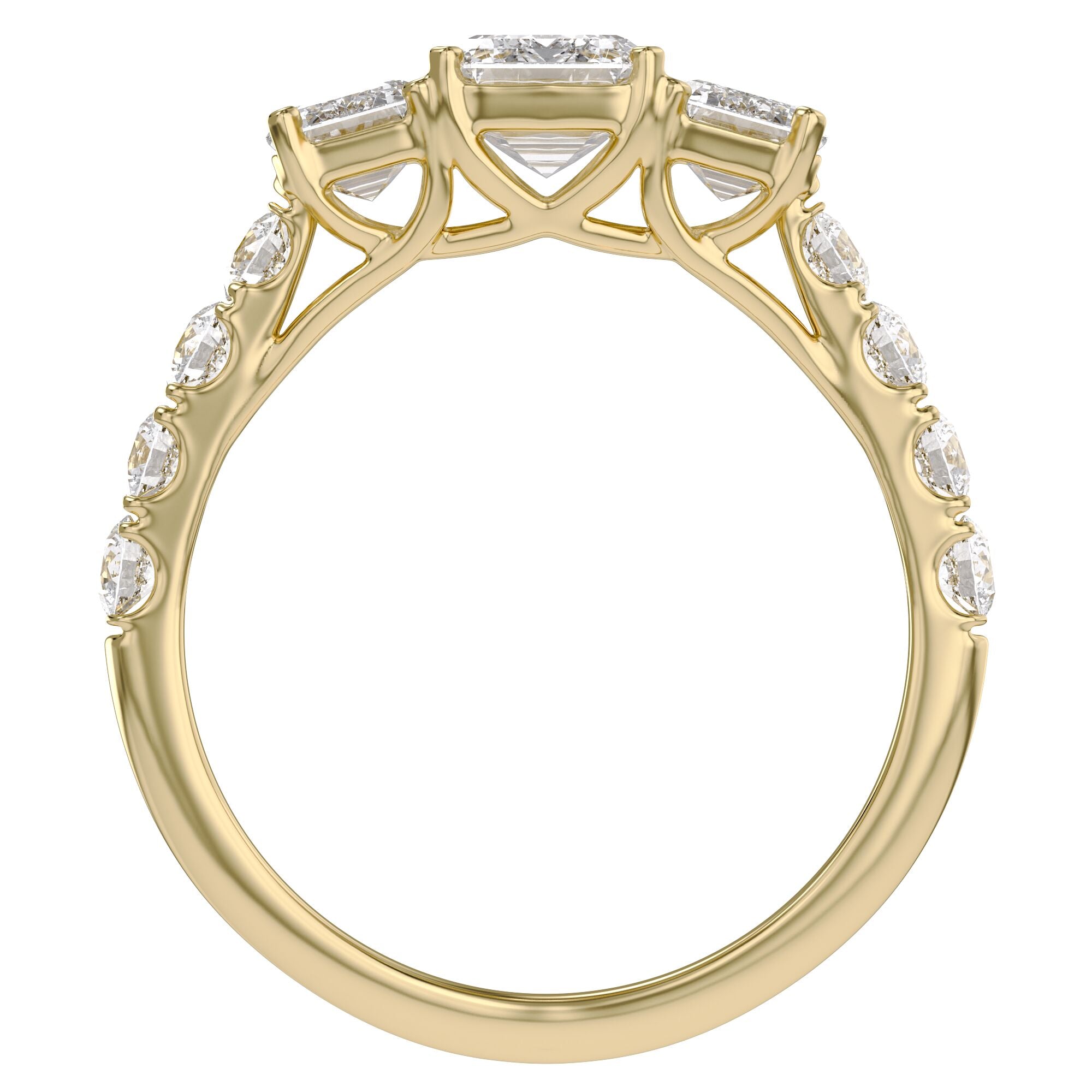 Three Stone Lab Grown Diamond Engagement Ring