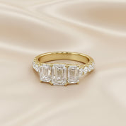 Three Stone Lab Grown Diamond Engagement Ring
