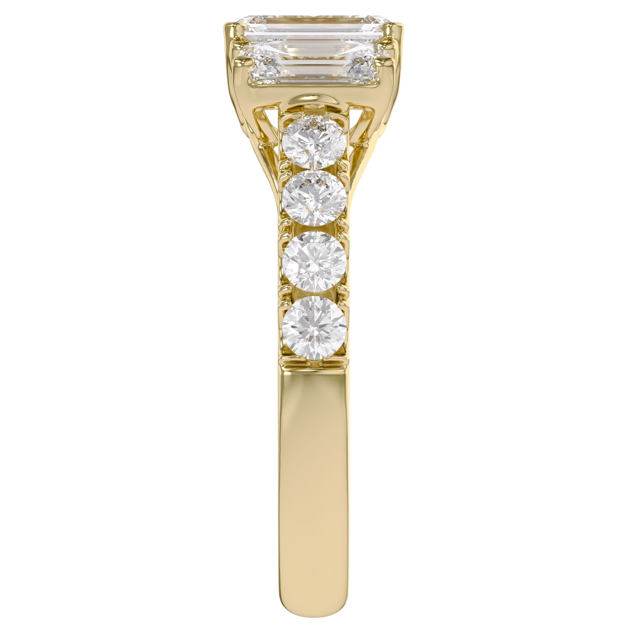 Three Stone Lab Grown Diamond Engagement Ring