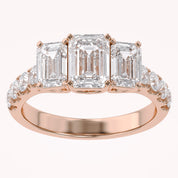 Three Stone Lab Grown Diamond Engagement Ring