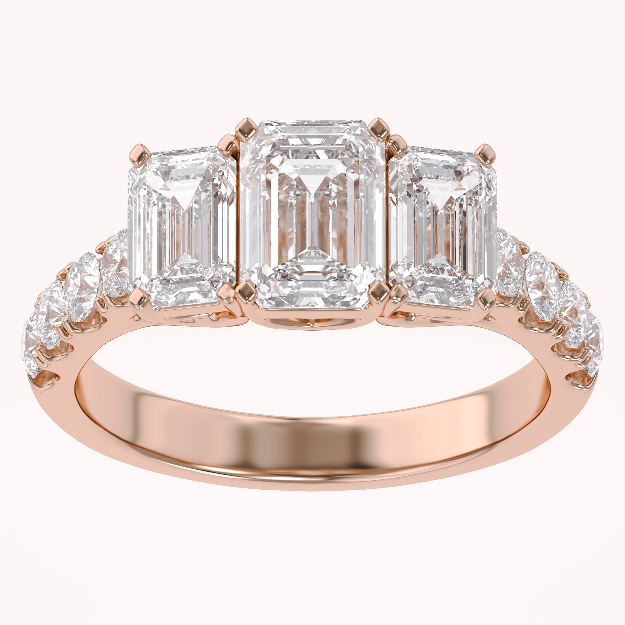 Three Stone Lab Grown Diamond Engagement Ring