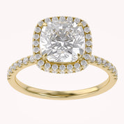 Hidden Halo Solitaire Lab Grown Diamond Engagement Ring