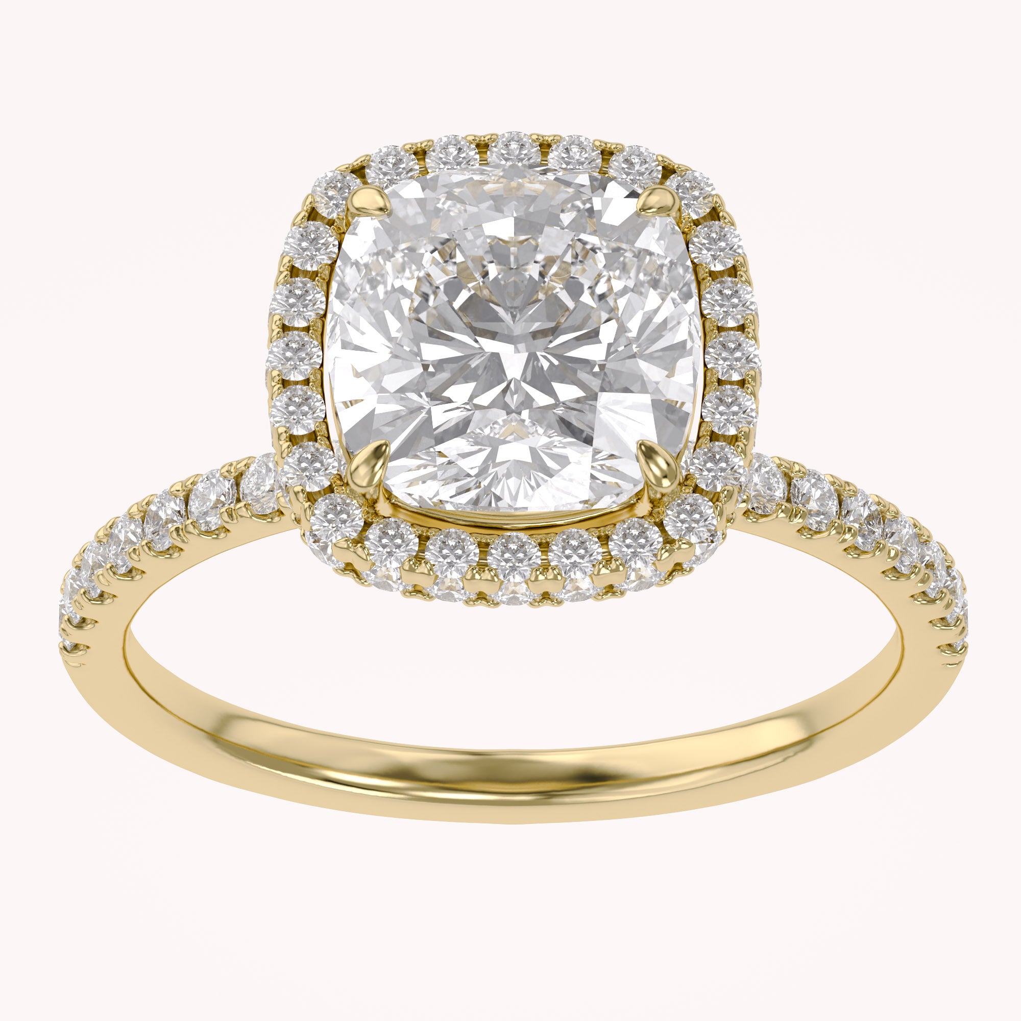 Hidden Halo Solitaire Lab Grown Diamond Engagement Ring