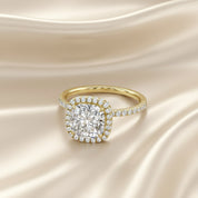 Hidden Halo Solitaire Lab Grown Diamond Engagement Ring