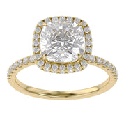 Hidden Halo Solitaire Lab Grown Diamond Engagement Ring