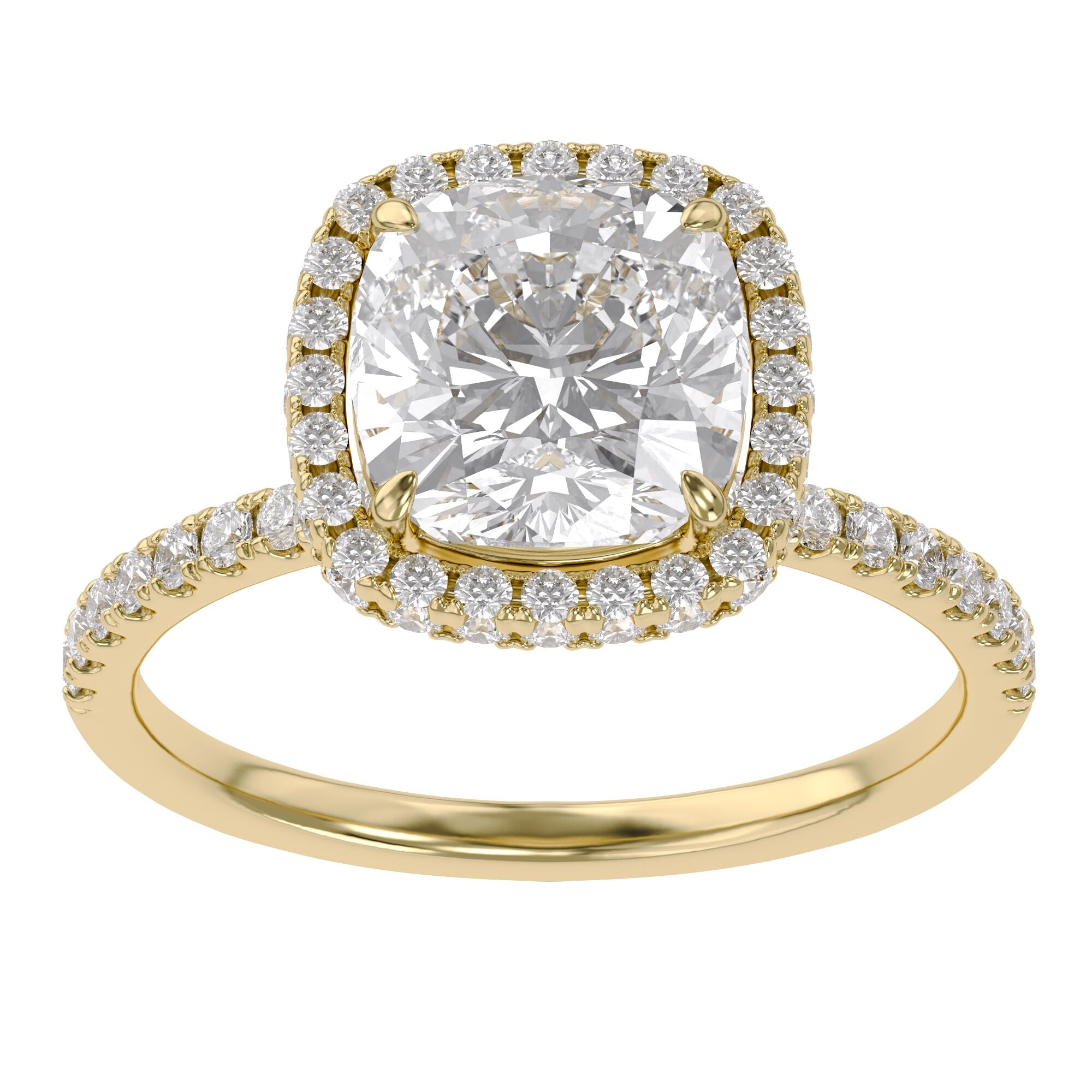 Hidden Halo Solitaire Lab Grown Diamond Engagement Ring