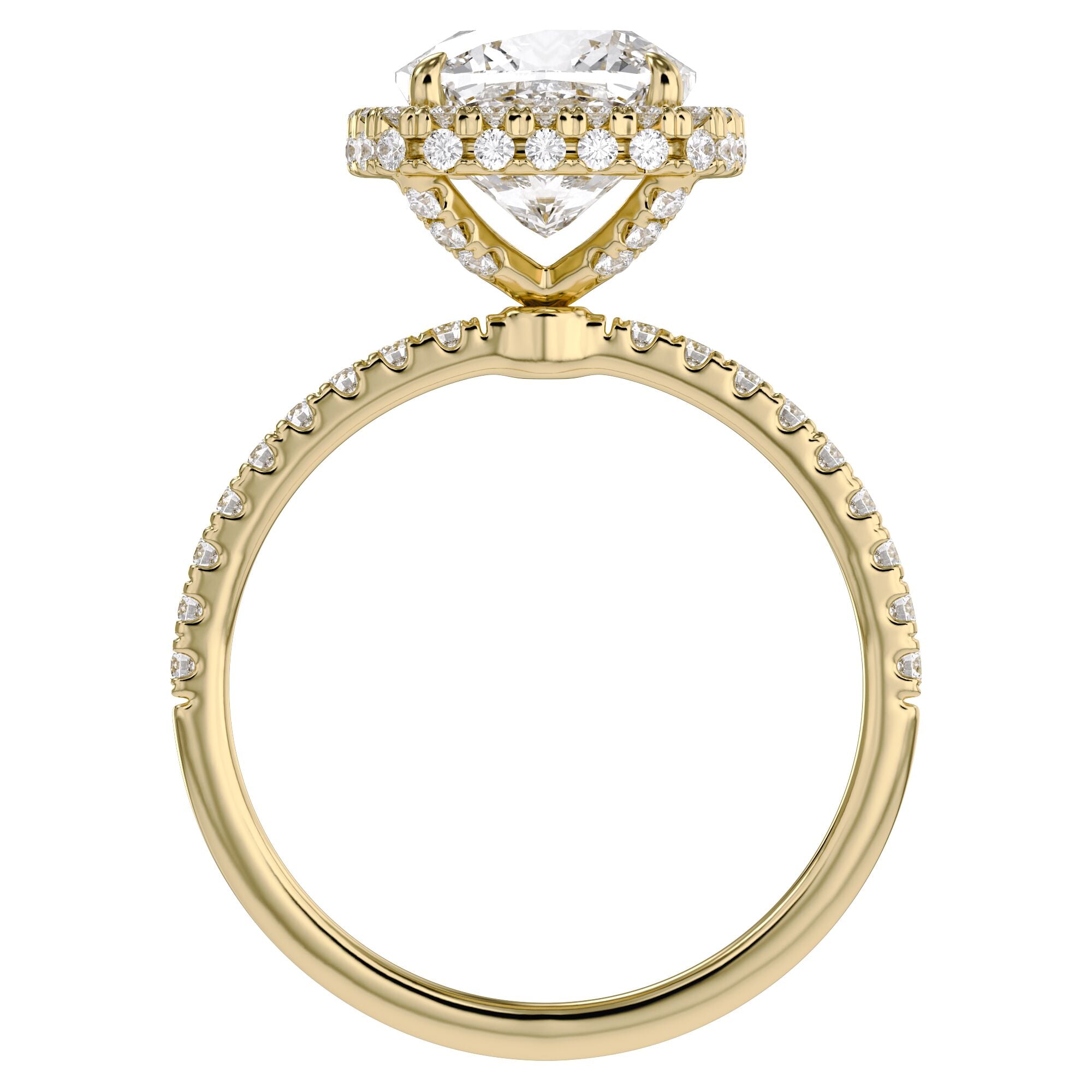 Hidden Halo Solitaire Lab Grown Diamond Engagement Ring