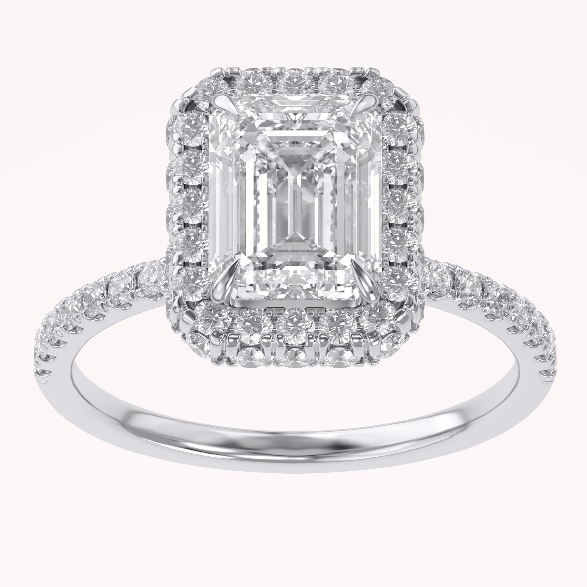 Lab Grown Diamond Hidden Halo Solitaire Engagement Ring