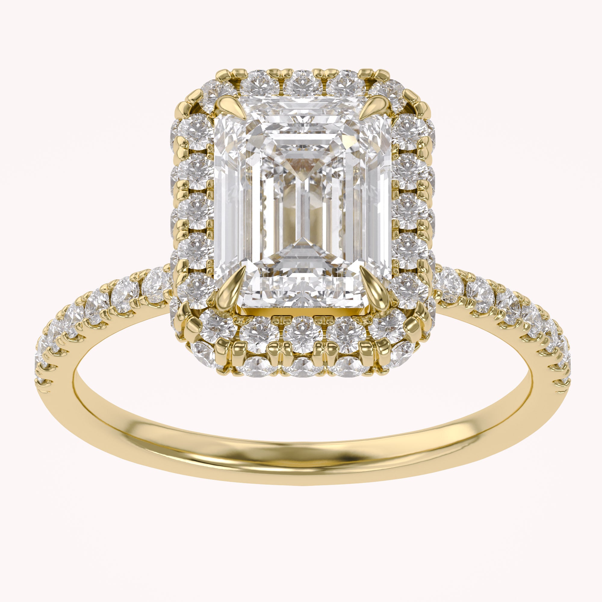 Lab Grown Diamond Hidden Halo Solitaire Engagement Ring