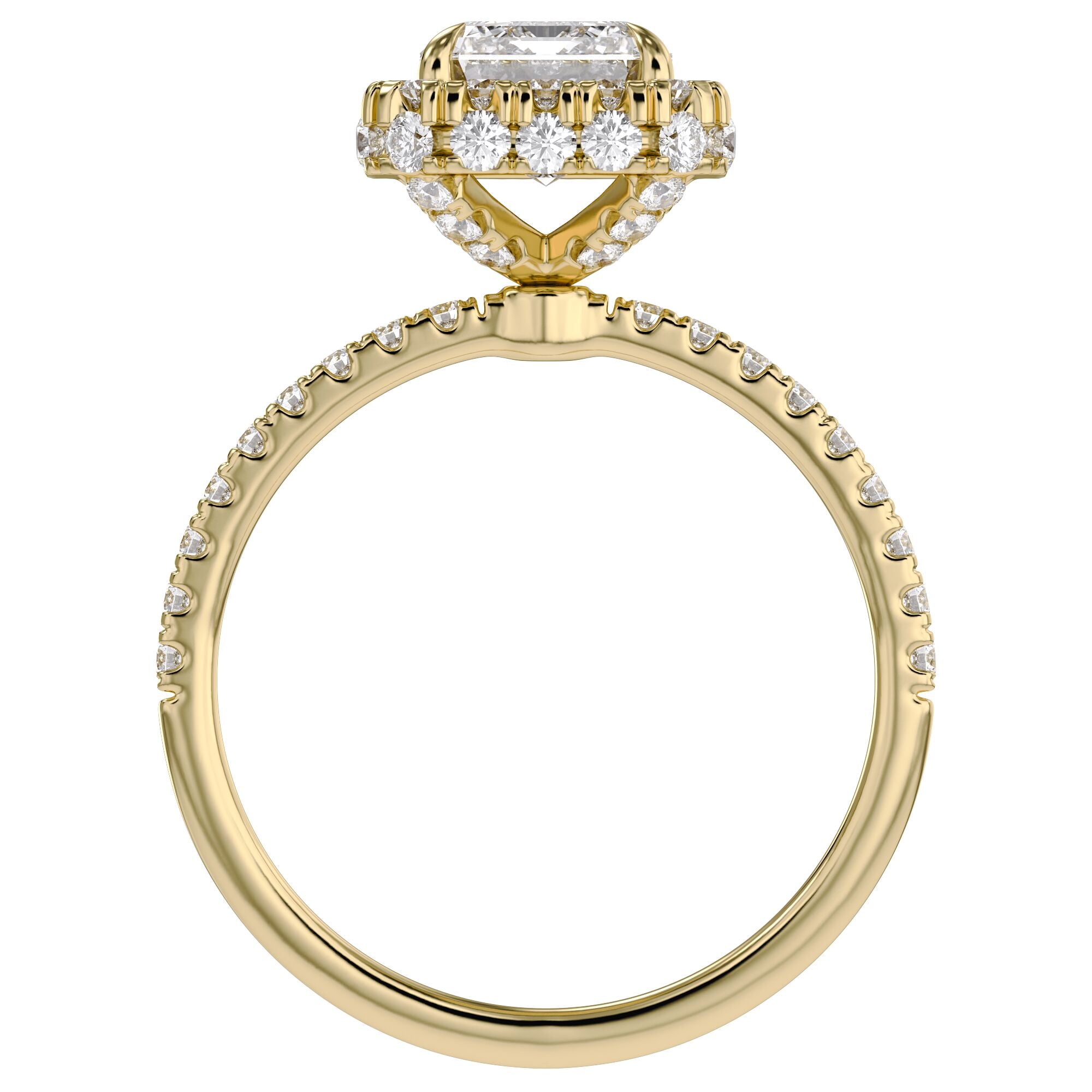 Lab Grown Diamond Hidden Halo Solitaire Engagement Ring