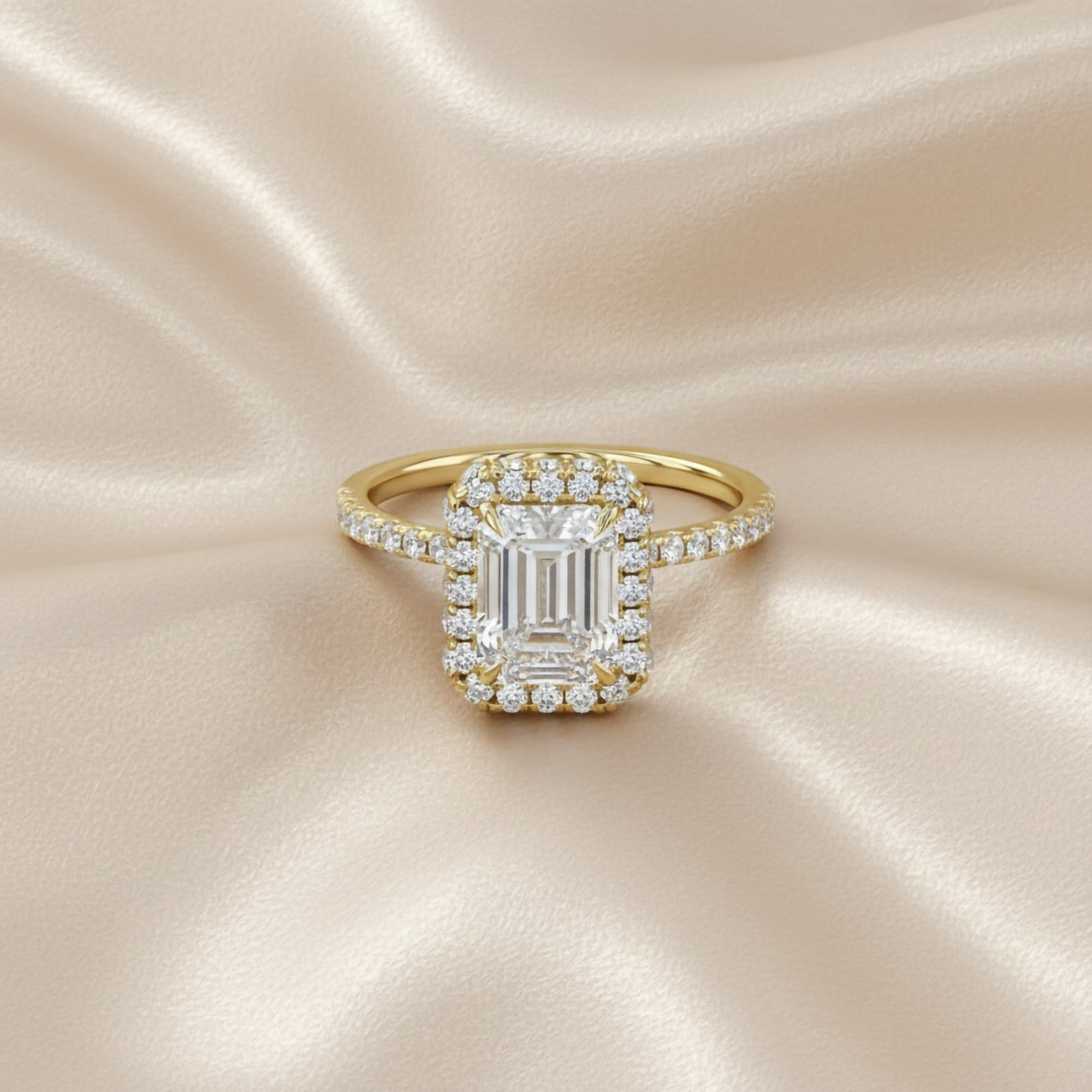 Lab Grown Diamond Hidden Halo Solitaire Engagement Ring
