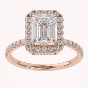 Lab Grown Diamond Hidden Halo Solitaire Engagement Ring