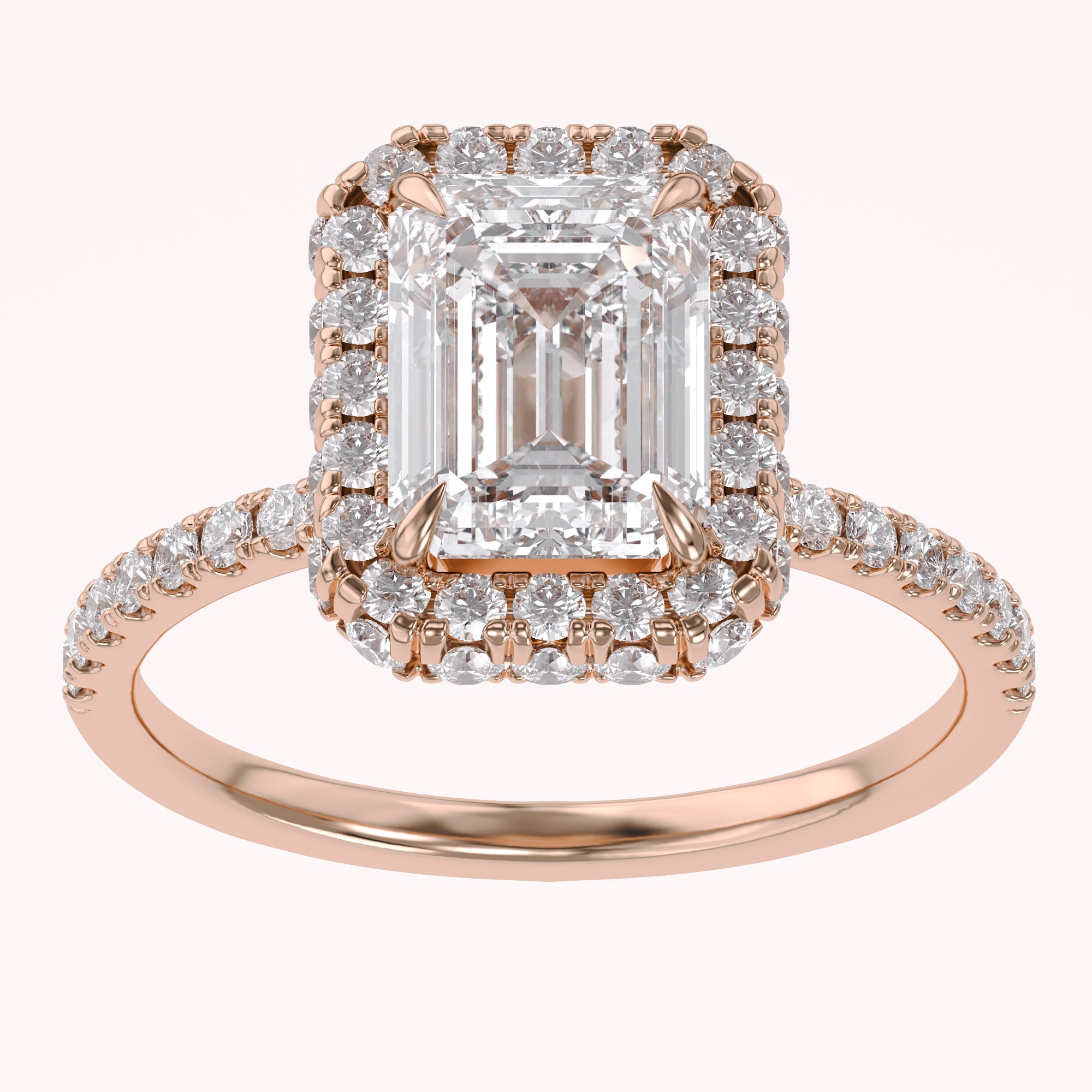 Lab Grown Diamond Hidden Halo Solitaire Engagement Ring