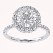 Round Hidden Halo Solitaire Lab Grown Diamond Engagement Ring