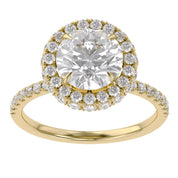 Round Hidden Halo Solitaire Lab Grown Diamond Engagement Ring