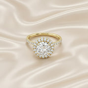 Round Hidden Halo Solitaire Lab Grown Diamond Engagement Ring