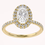 Oval Hidden Halo Solitaire Lab Grown Diamond Engagement Ring