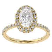 Oval Hidden Halo Solitaire Lab Grown Diamond Engagement Ring