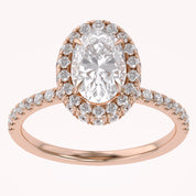 Oval Hidden Halo Solitaire Lab Grown Diamond Engagement Ring