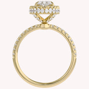 Marquise Hidden Halo Solitaire Lab Grown Diamond Engagement Ring