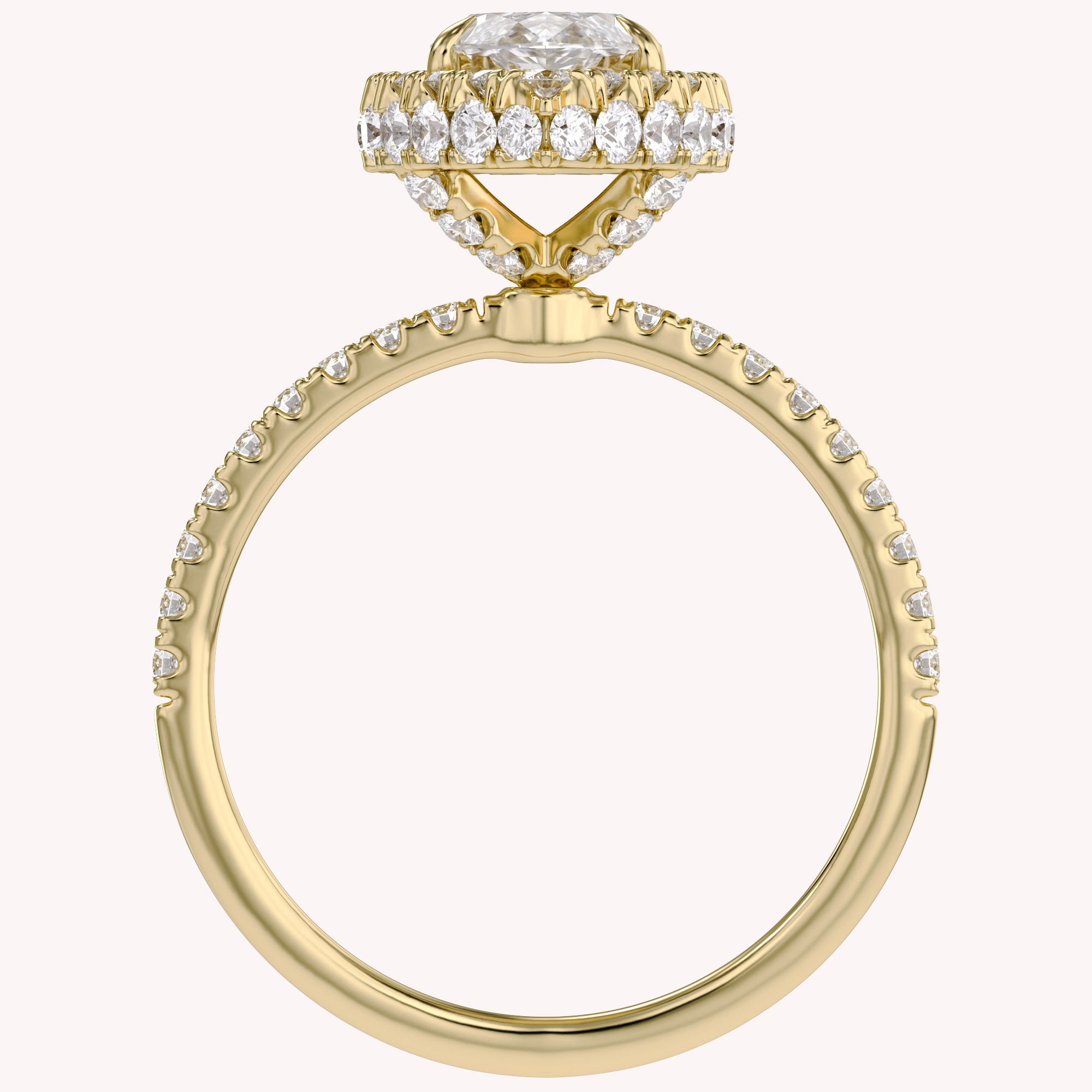 Marquise Hidden Halo Solitaire Lab Grown Diamond Engagement Ring