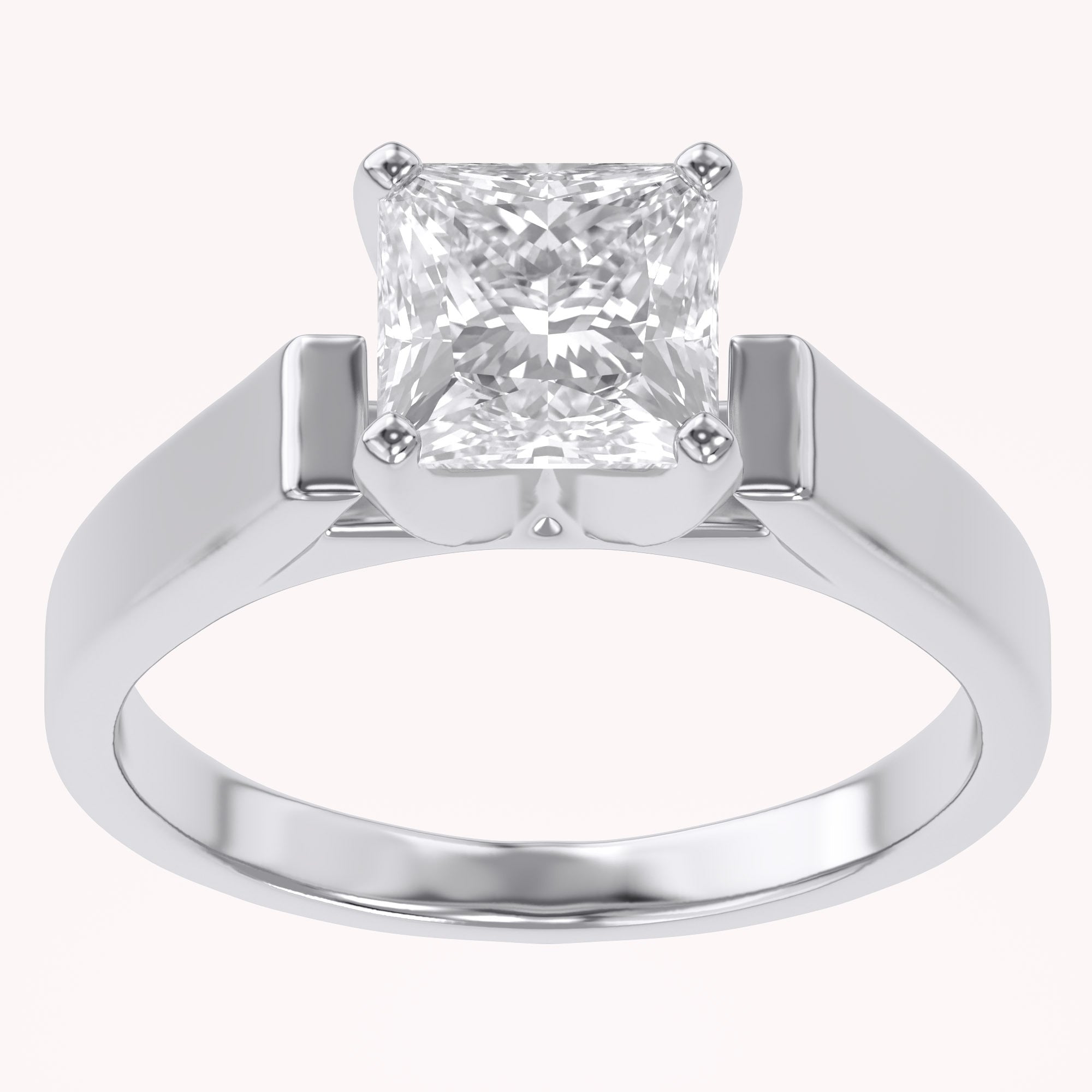 Princess Cut Lab Grown Diamond Solitaire Engagement Ring