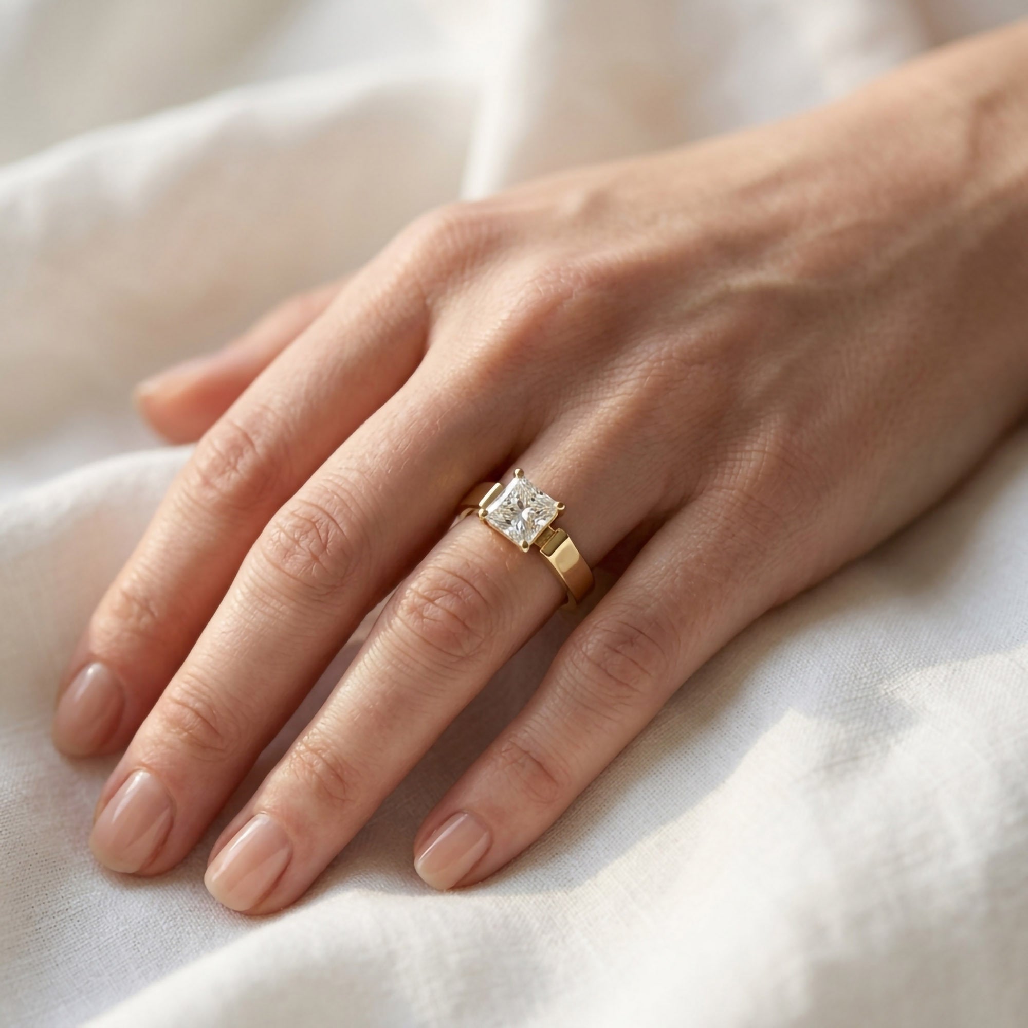 Princess Cut Lab Grown Diamond Solitaire Engagement Ring
