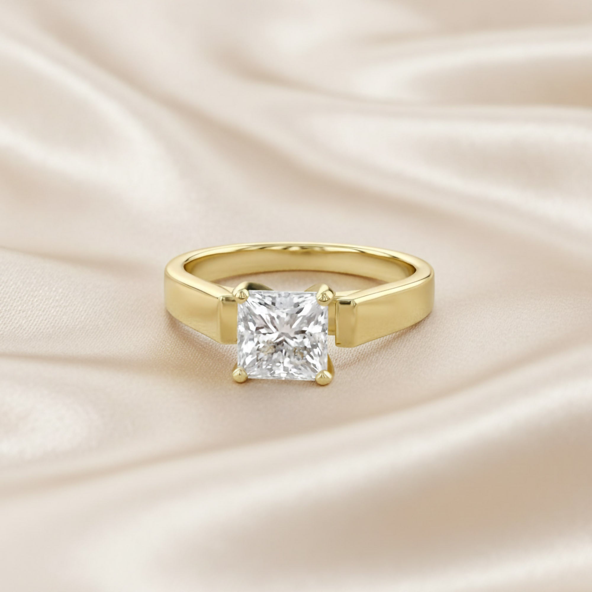 Princess Cut Lab Grown Diamond Solitaire Engagement Ring