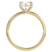 Hidden Solitaire Engagement Ring Round Cut Lab Grown Diamond