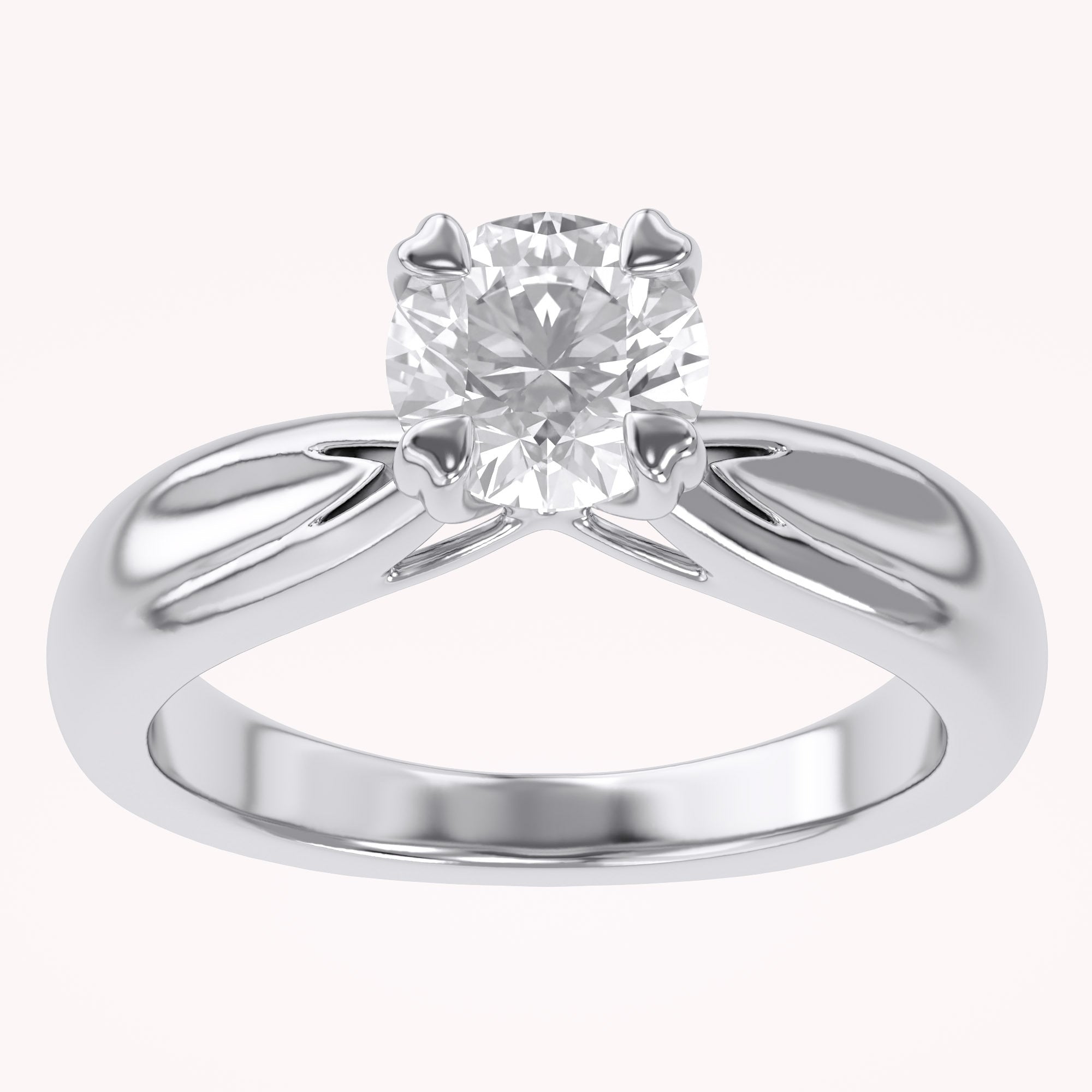 Round Cut Lab Grown Diamond Solitaire Engagement Ring